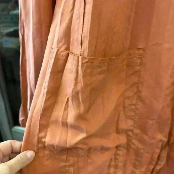 Go> By Go Silk Women's Orange Go> By Gosilk Go Crinkle Cut Silk Jacket Size S - Picture 7 of 8